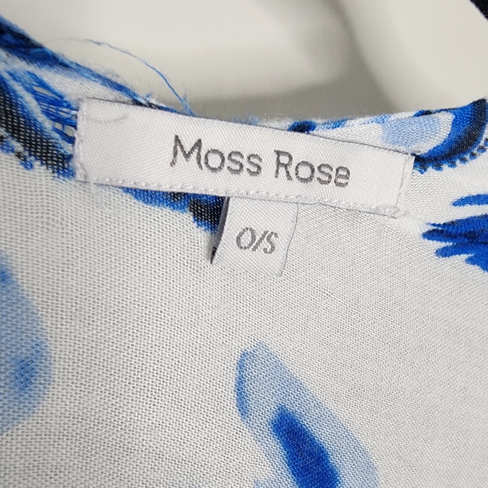 Blue and White Floral Kimono with Tassels - Picture 4 of 10